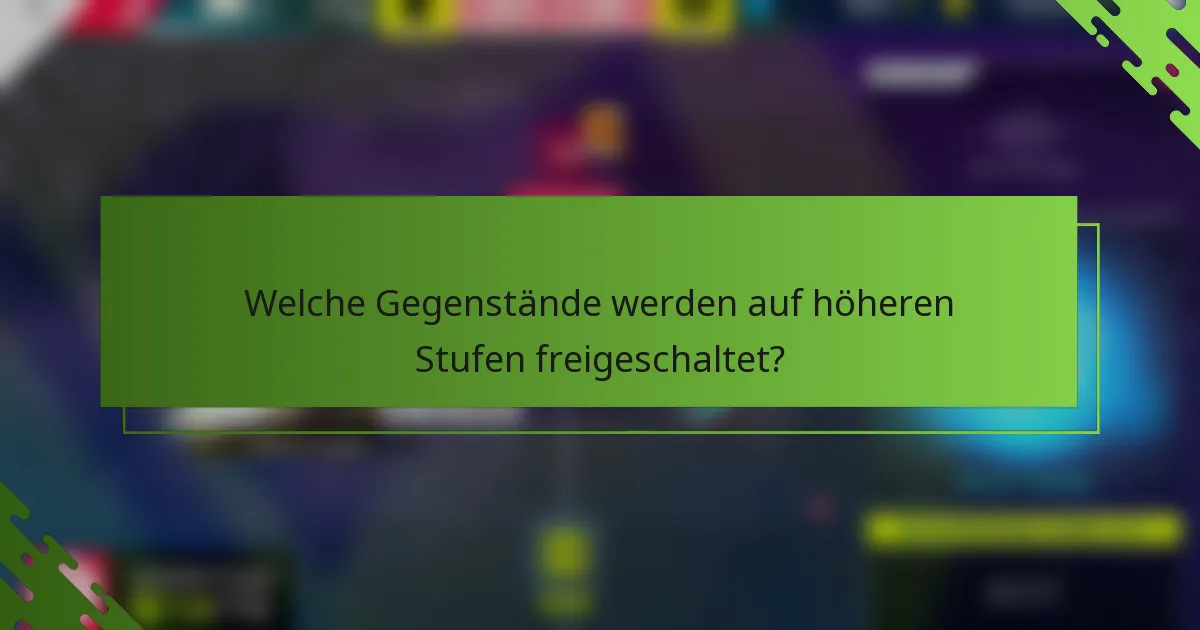 Welche Gegenstände werden auf höheren Stufen freigeschaltet?